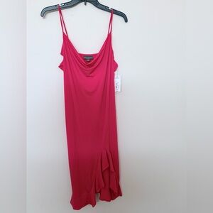 BOLD elements Sexy Hot Tomato Ruffle Bottom Asymmetrical Dress size M